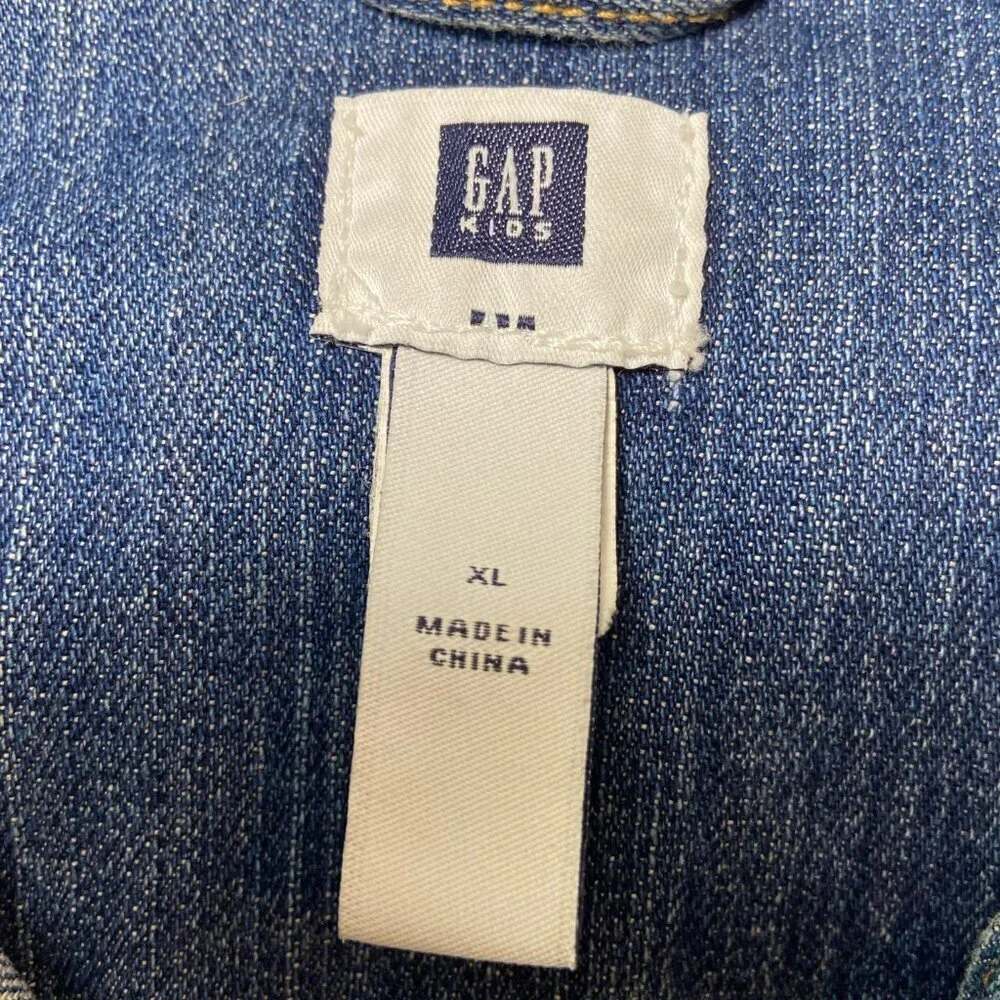 GAP Denim Jacket – Size XL Youth – Medium Wash – Classic Trucker Style